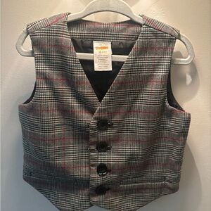 Gymboree Gray and Red Plaid Vest